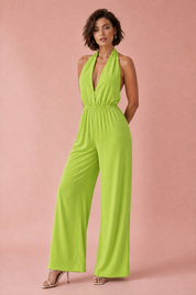 Combinaison col halter dos nu | Variante Vert | Lounelle Paris