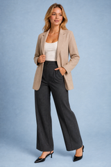 Figursyet blazer med tailorkrave