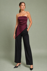 Asymmetrisk rynket bustiertop