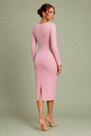 Robe asymétrique à fleur d'épaule | Vue de dos | Lounelle Paris
