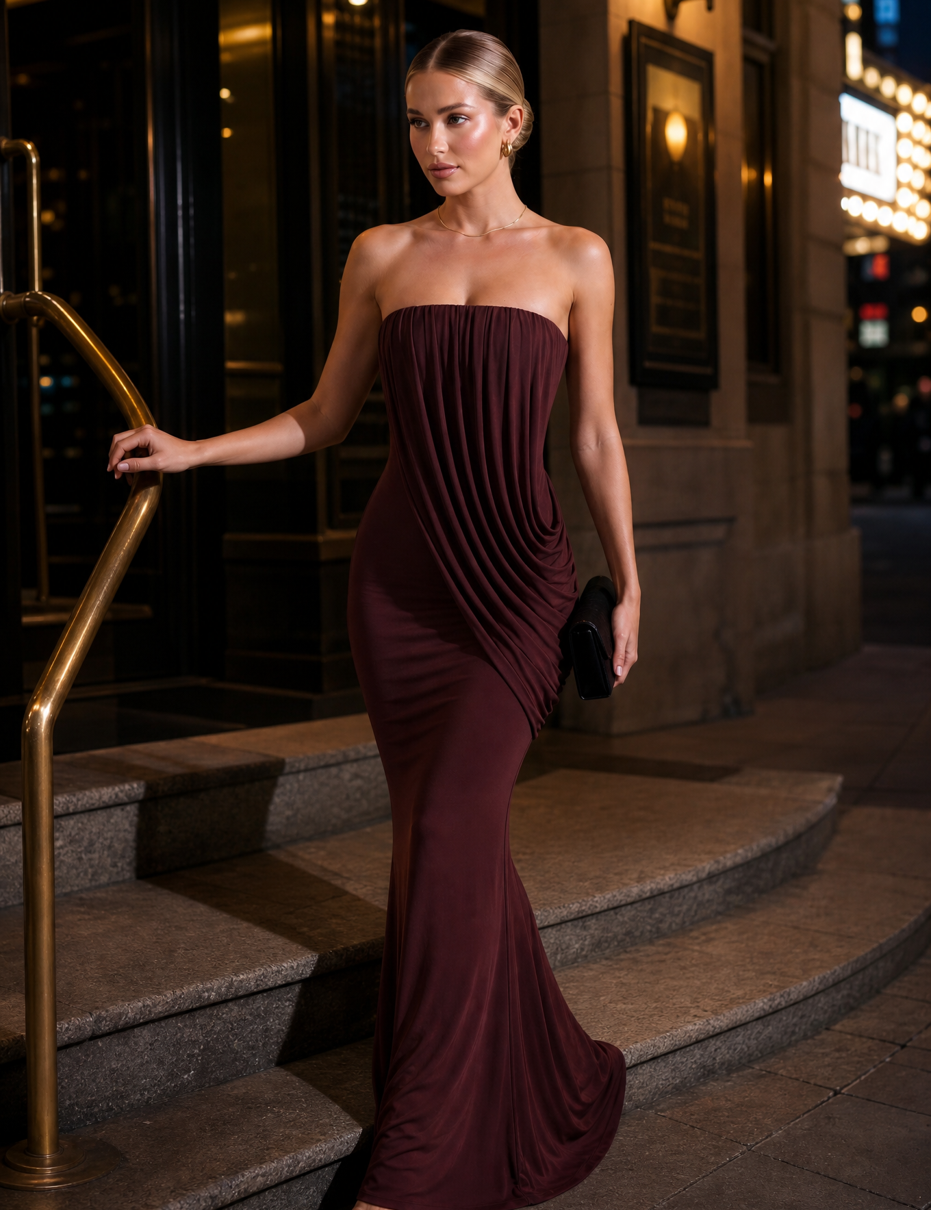Robe longue bustier sirène | Variante Rouge - Lifestyle | Lounelle Paris