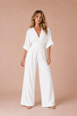 Højtaljet V-udskæring jumpsuit