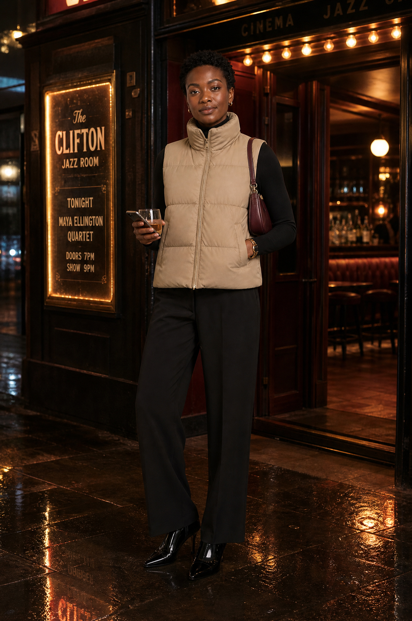 Gilet matelassé court col montant | Deuxième photo lifestyle | Lounelle Paris