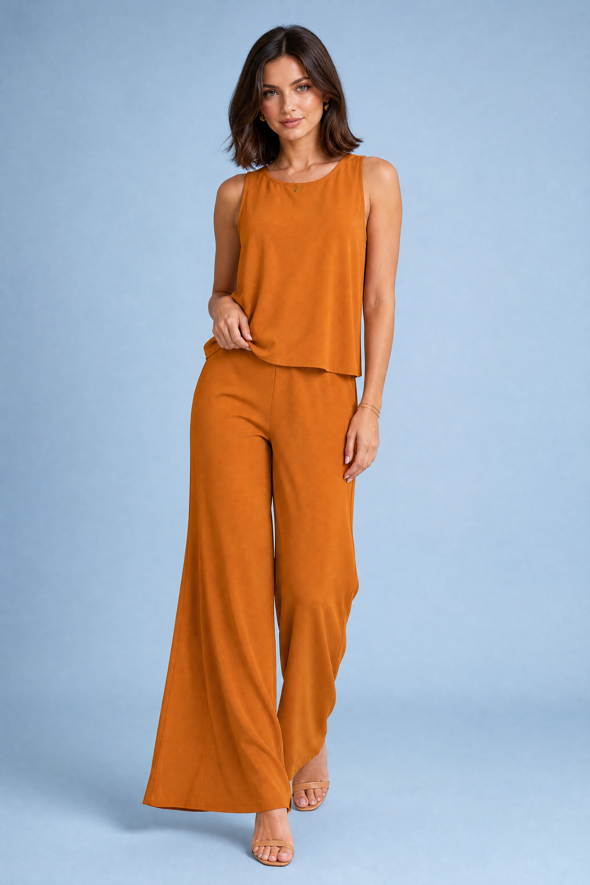 Ensemble fluide pantalon large | Vue de face | Lounelle Paris