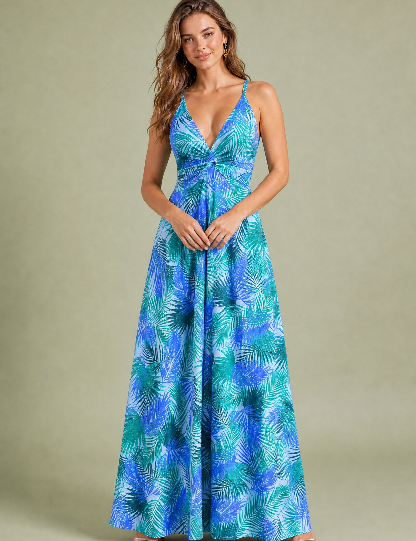 Robe longue décolleté dos nu | Variante Bleu | Lounelle Paris