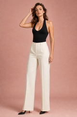 Sort haltertop med bar ryg
