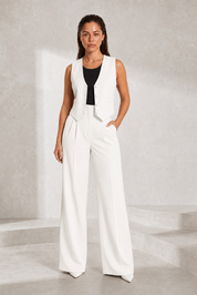 Ensemble gilet col V pantalon large | Lounelle Paris