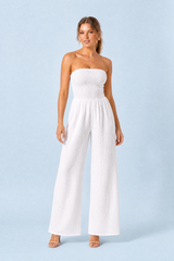 Bandeau jumpsuit med brede ben