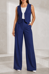 Ensemble gilet col V pantalon large