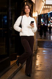 Veste matelassée courte col baseball | Variante Blanc - Lifestyle | Lounelle Paris