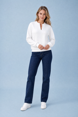 Strikket V-hals sweatshirt