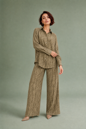 Ensemble ample motif jacquard | Variante Kaki | Lounelle Paris