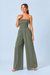 Bandeau jumpsuit med brede ben
