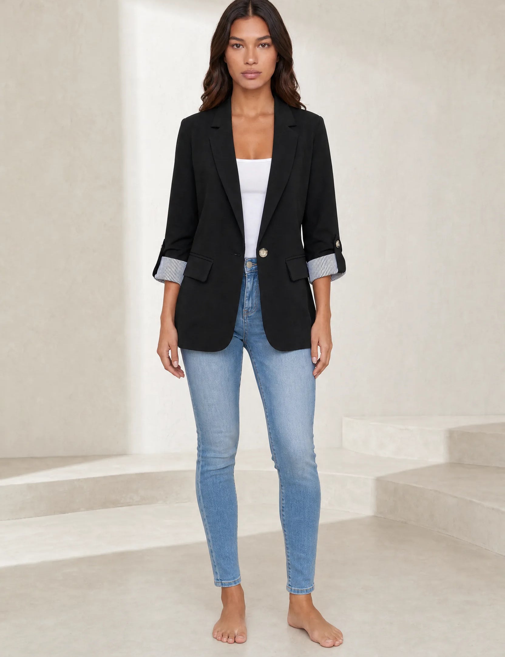 Blazer ajusté manches trois-quarts | Lounelle Paris