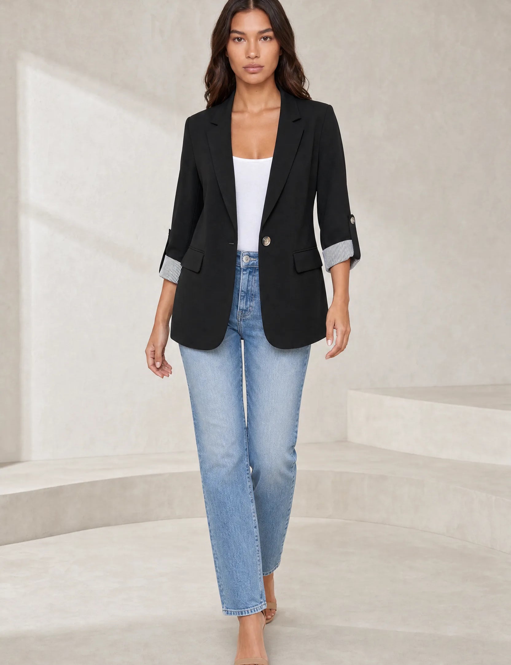 Blazer ajusté manches trois-quarts | Lounelle Paris