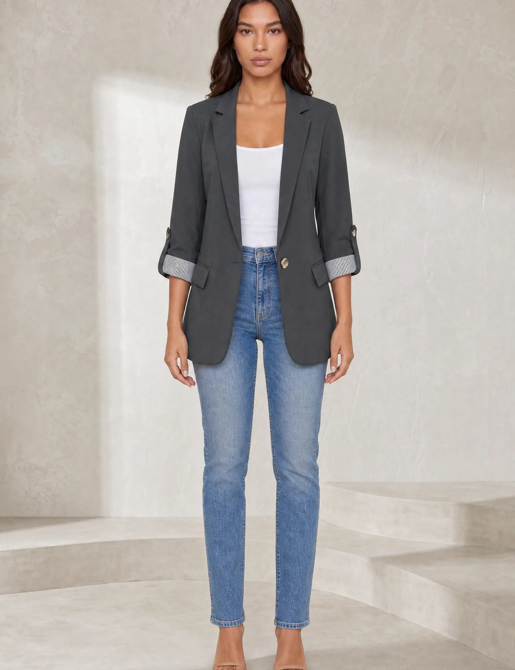 Blazer ajusté manches trois-quarts | Lounelle Paris