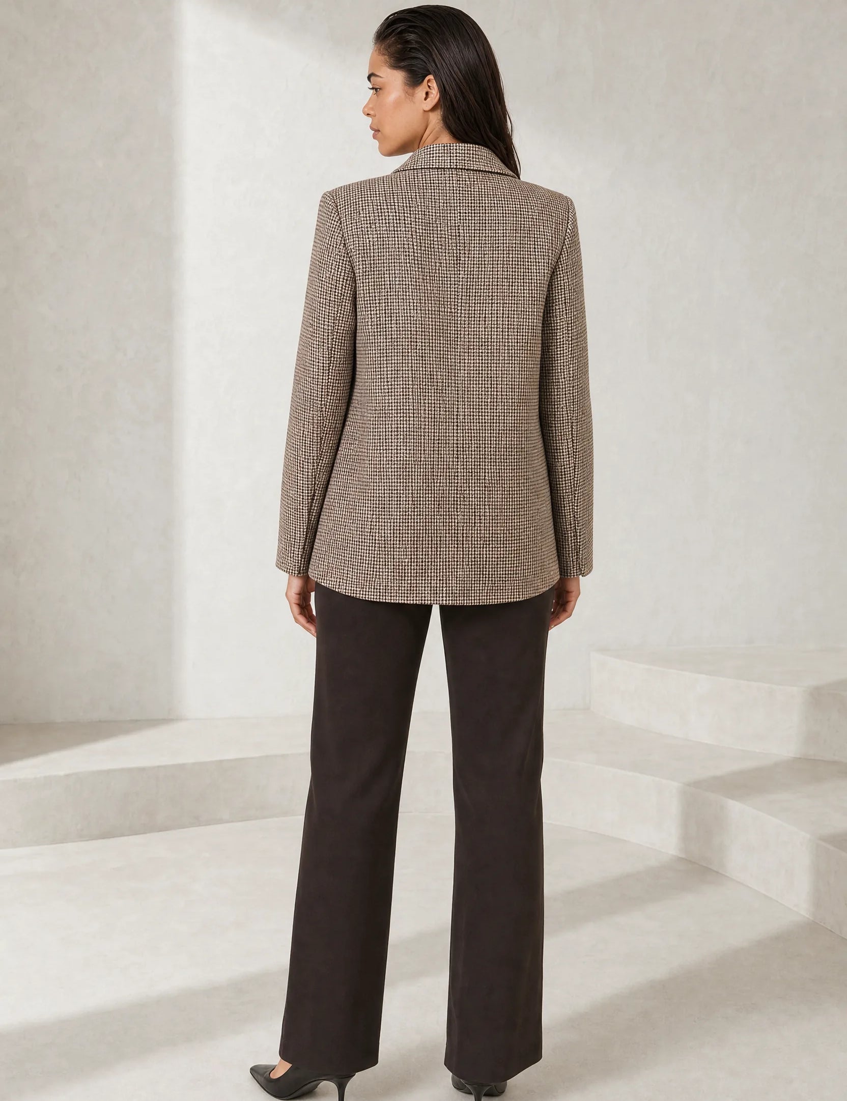 Blazer ajusté motif pied-de-poule | Lounelle Paris
