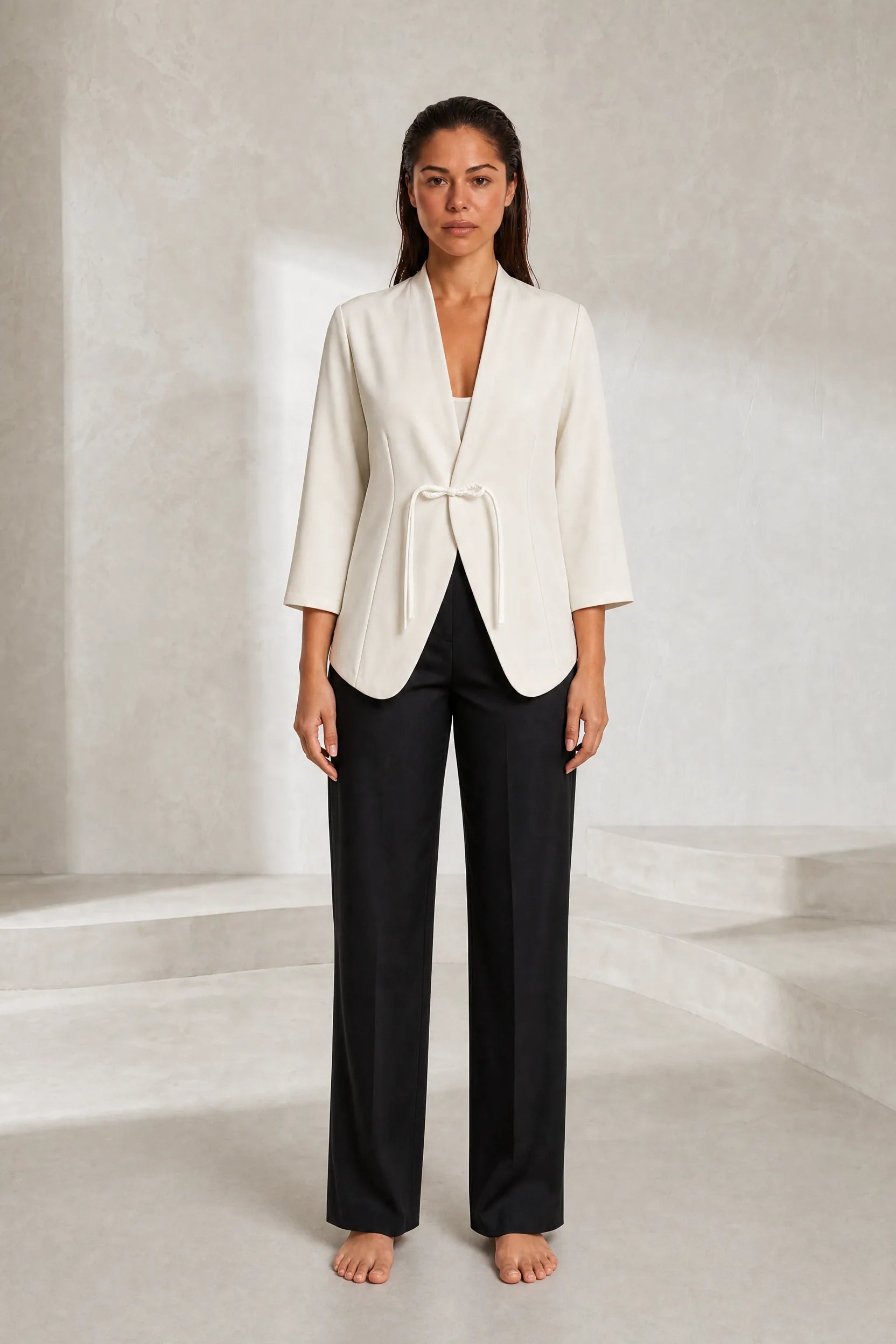 Blazer blanc cassé col châle | Lounelle Paris