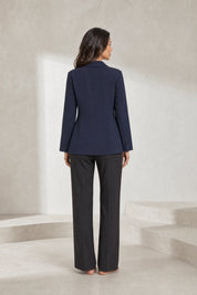 Blazer bleu marine ajusté double boutonnage | Lounelle Paris