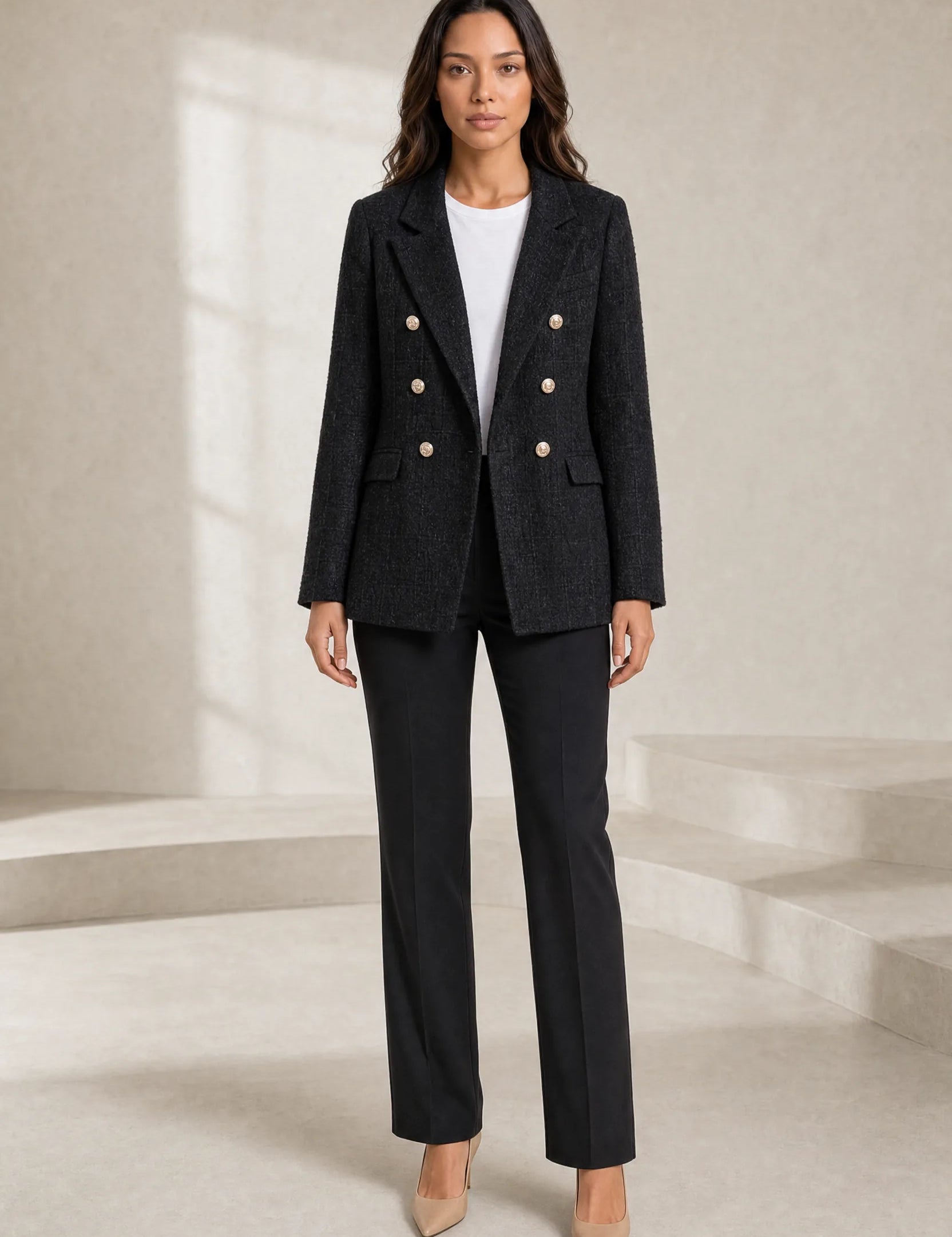 Blazer croisé en tweed | Lounelle Paris