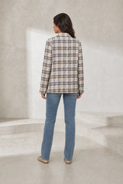 Blazer marron à carreaux | Lounelle Paris