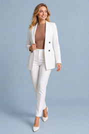 Blazer mi-long à double boutonnage | Vue en mouvement | Lounelle Paris