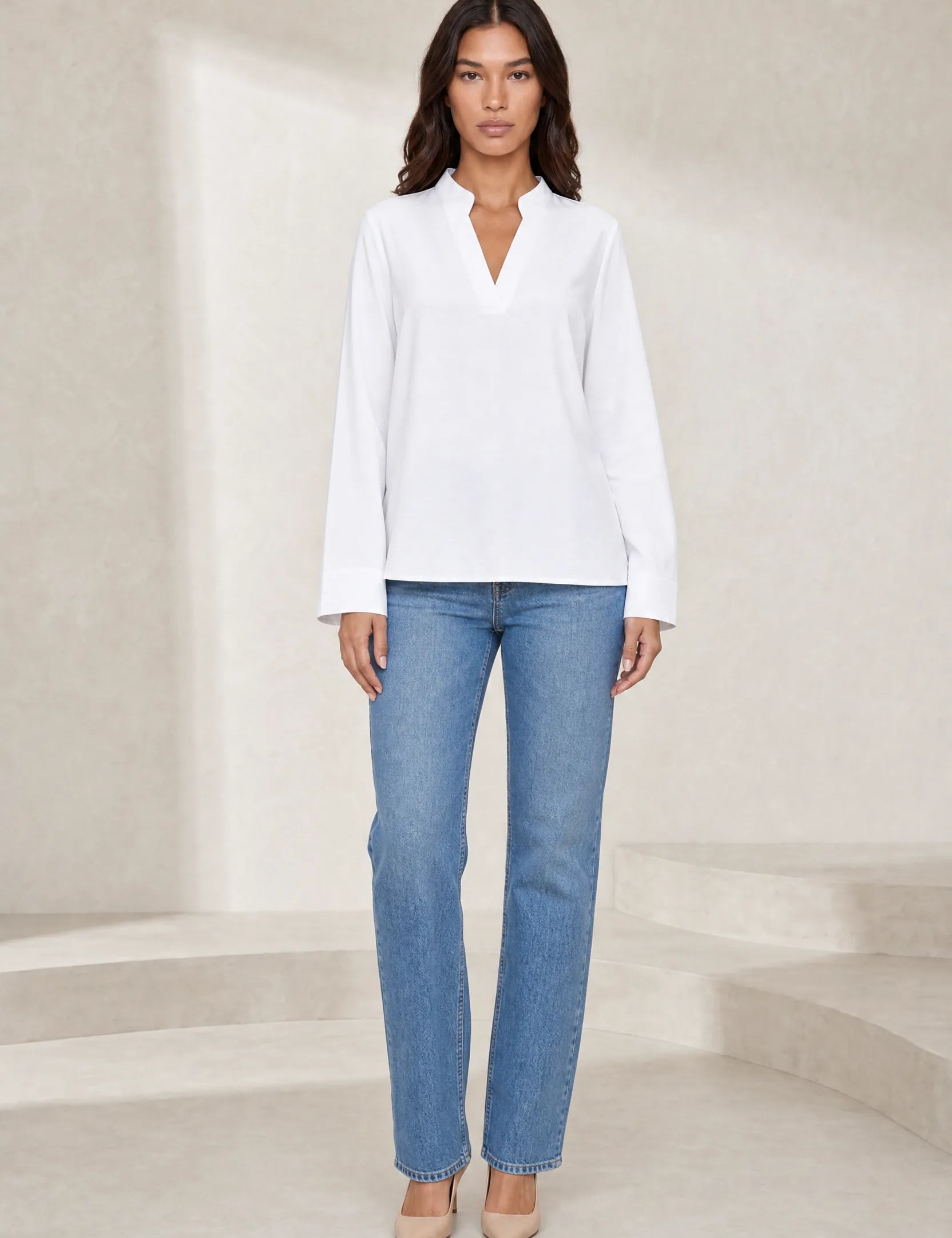 Blouse fluide col en V | Lounelle Paris