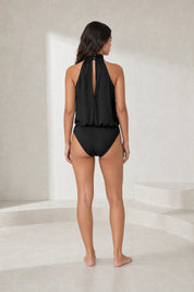 Body noir col montant dos nu | Lounelle Paris