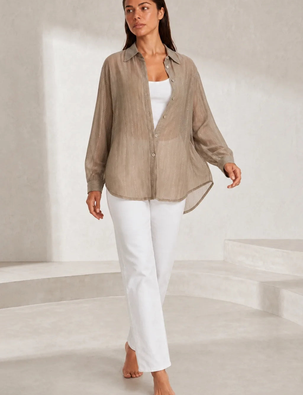 Chemise ample à lignes scintillantes | Lounelle Paris