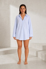 Chemise ample bleue à rayures