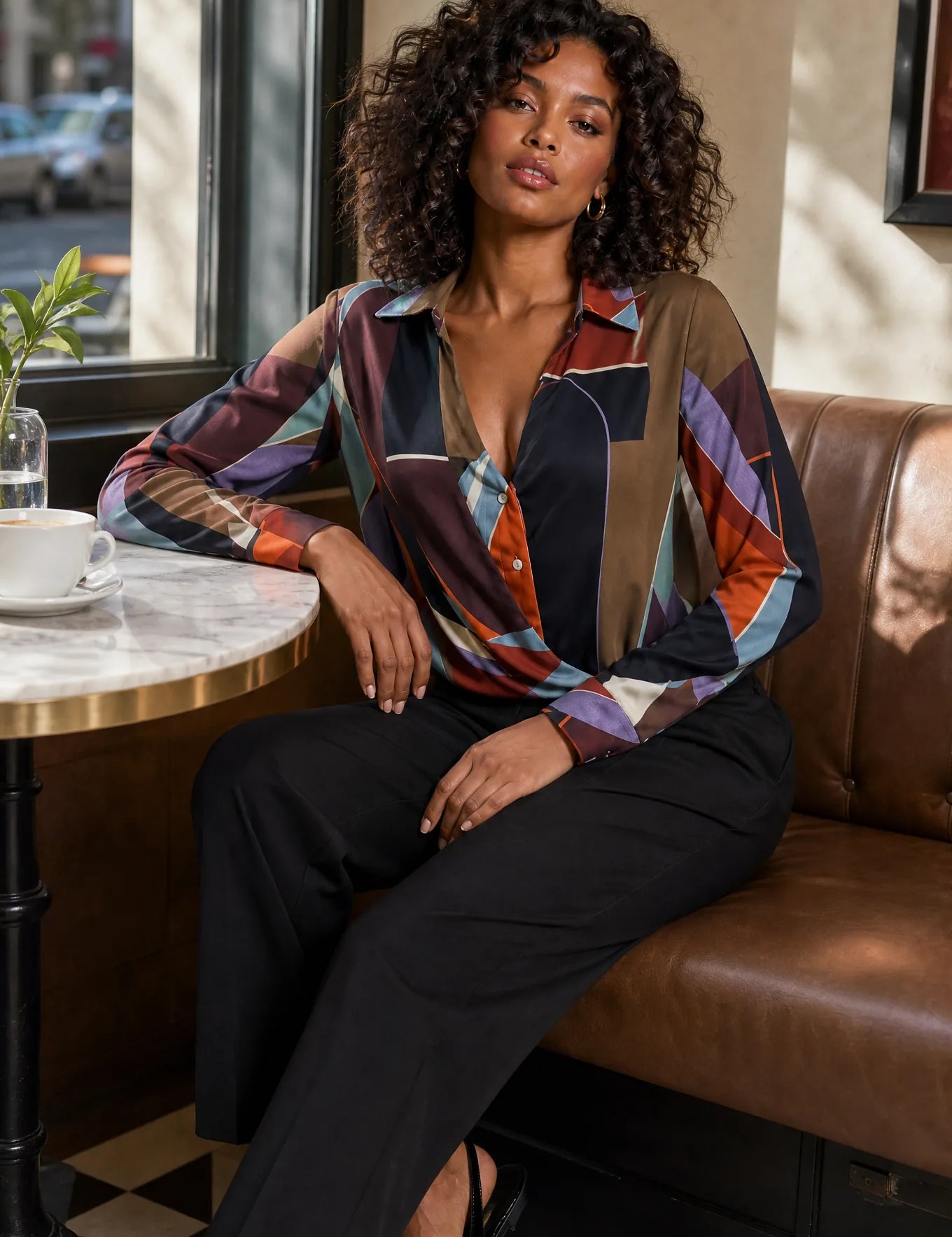 Chemise imprimée effet portefeuille | Photo lifestyle | Lounelle Paris