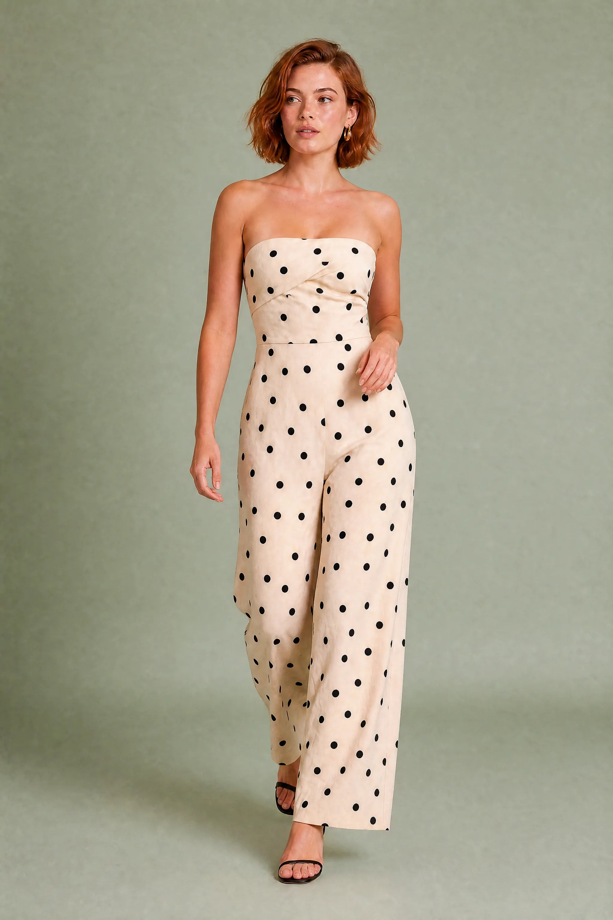 Combinaison bandeau à pois | Vue en mouvement | Lounelle Paris