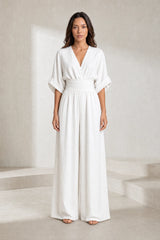 Combinaison col V taille haute