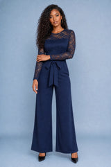Blonde jumpsuit med brede ben