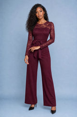 Blonde jumpsuit med brede ben