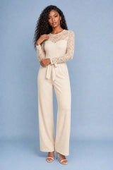 Blonde jumpsuit med brede ben