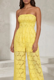 Combinaison jaune bandeau transparente | Lounelle Paris