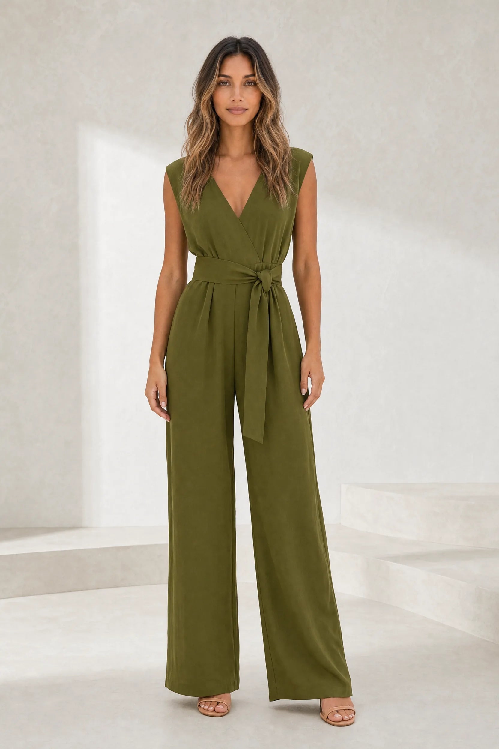 Combinaison pantalon fluide col V | Lounelle Paris