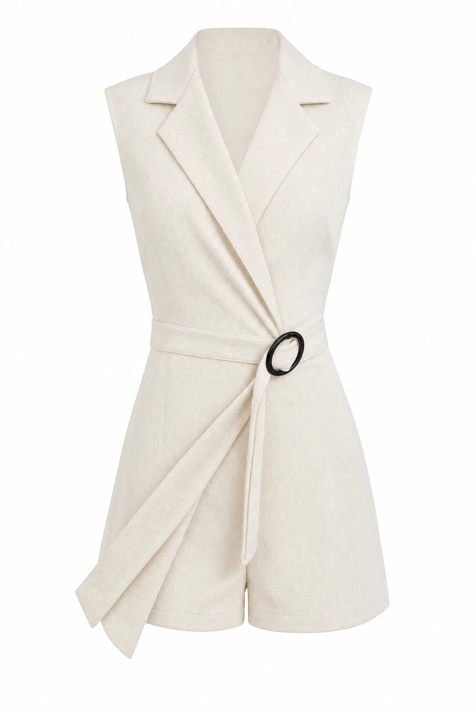 Combishort blanc effet blazer sans manches | Lounelle Paris