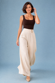 Pantalon palazzo fluide | Vue en mouvement | Lounelle Paris