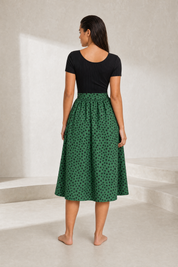 Robe bi-matière à pois | Lounelle Paris