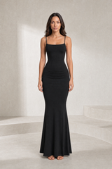 Robe longue moulante à fines bretelles