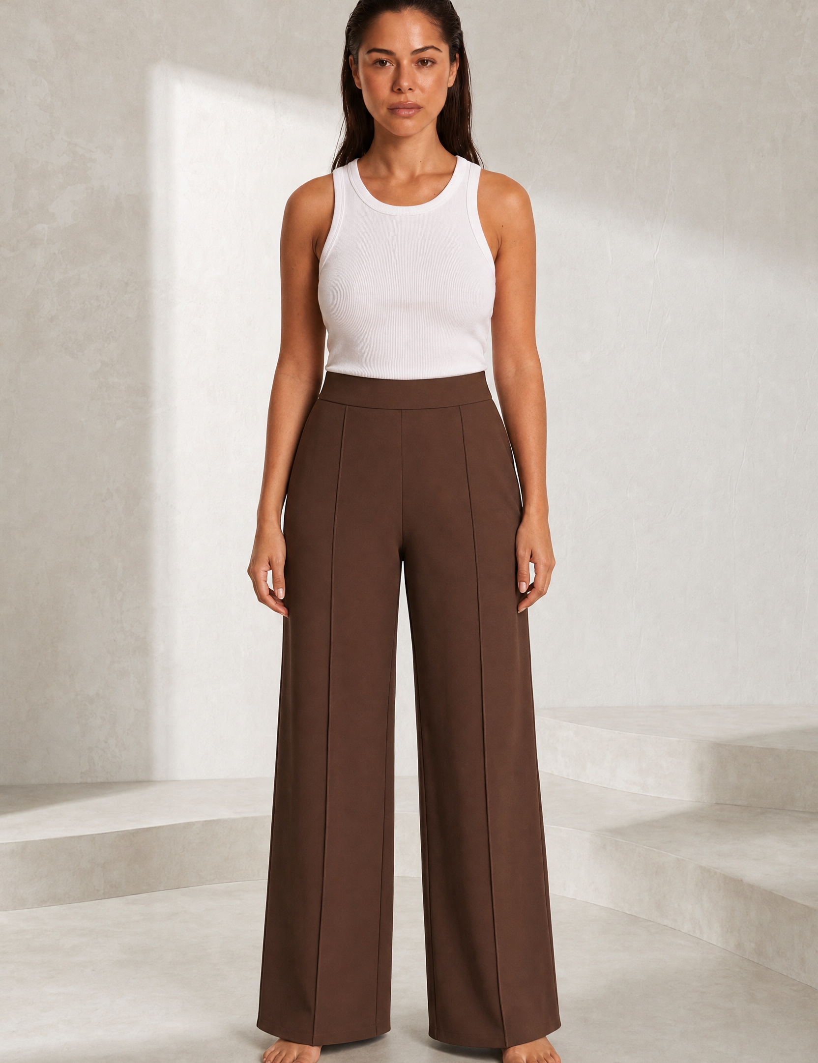 Pantalon large taille haute fluide | Lounelle Paris