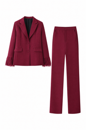 Ensemble tailleur manches plume | Lounelle Paris