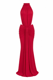 Robe longue moulante col montant aperçu produit