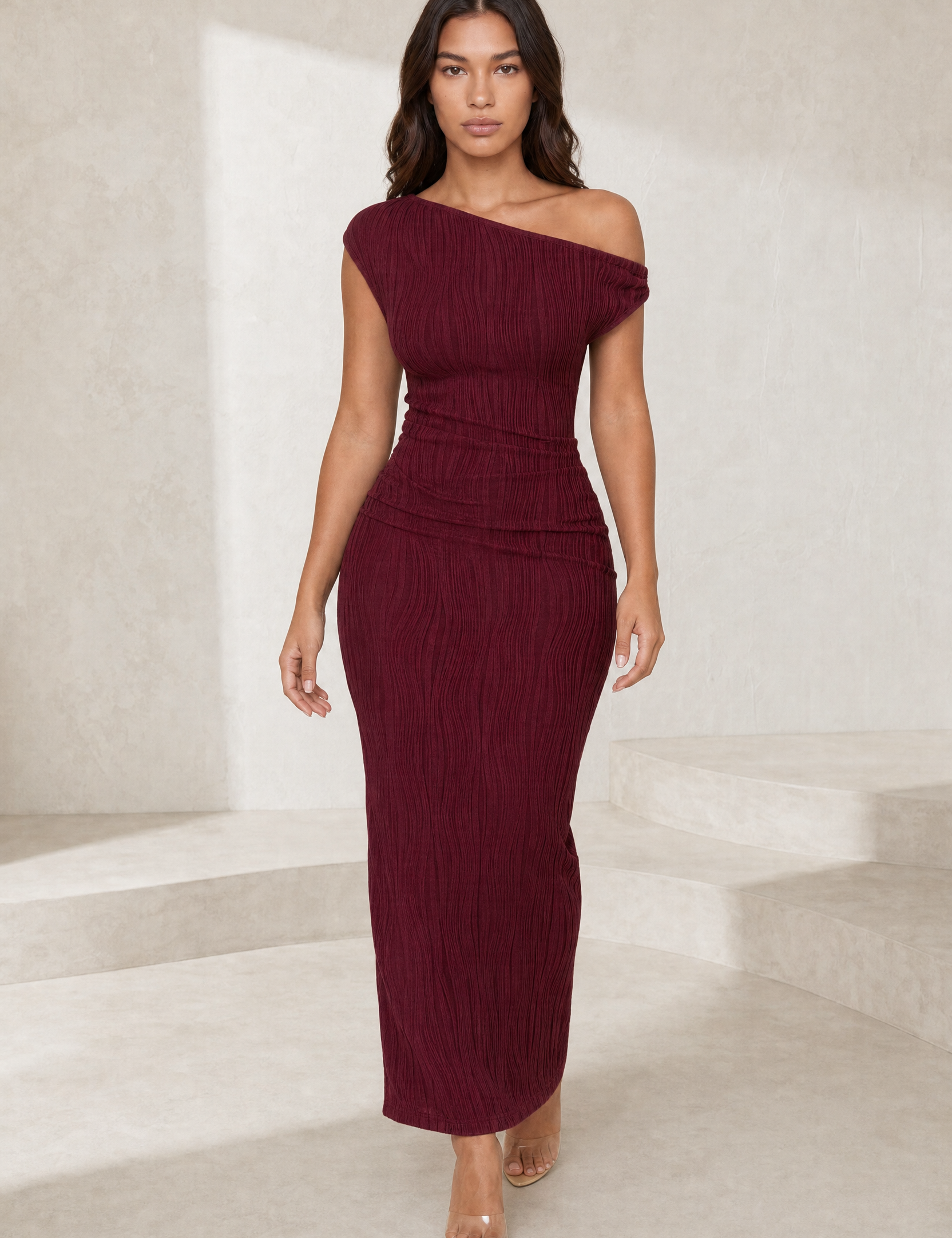 Robe longue asymétrique moulante | Lounelle Paris