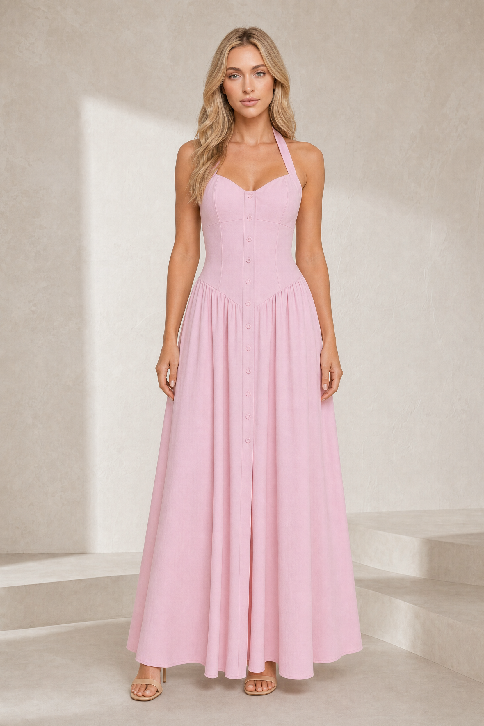 Robe longue blanche licou dos nu | Lounelle Paris