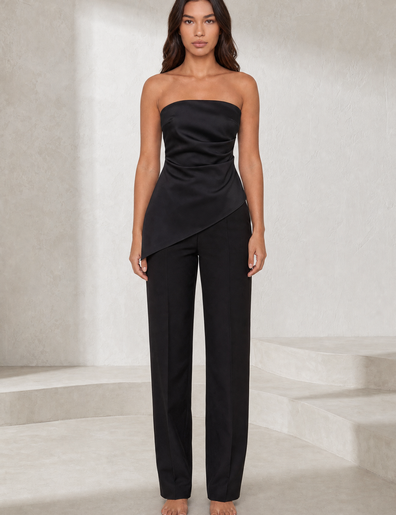 Top bustier froncé asymétrique | Lounelle Paris