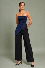 Asymmetrisk rynket bustiertop