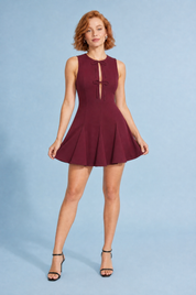 Robe sans manches à nouer | Variante Bordeaux | Lounelle Paris